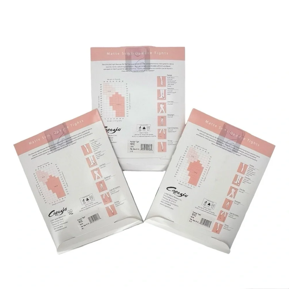 Capezio Ultra Soft Footed Tights Lot of 3 Size 8-12 Suntan Pink Light Suntan New